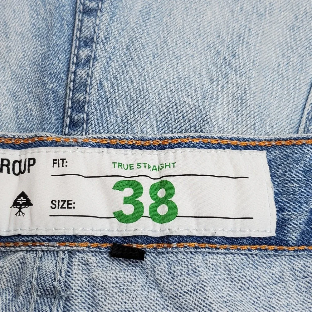 LRG Men Shorts 38 Light Blue Denim Jeans Distressed Grunge Y2KJ186003